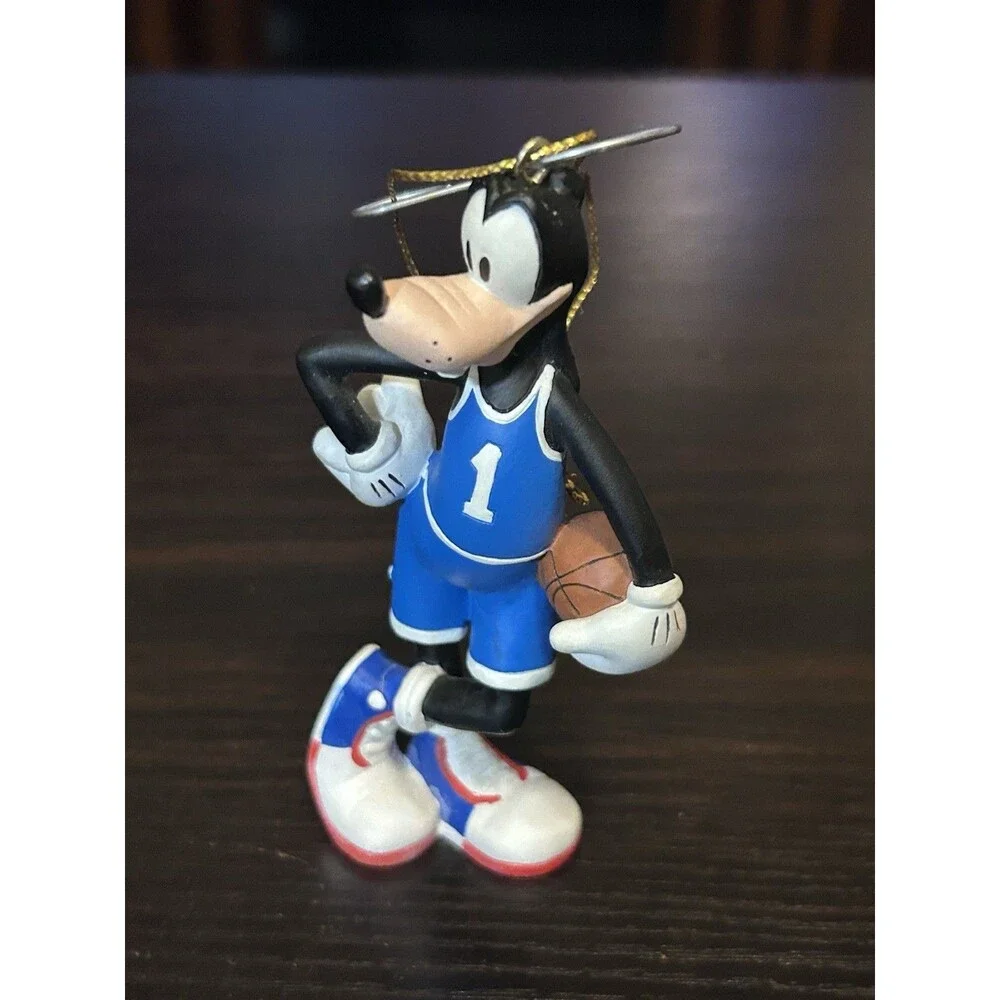 Vintage Disney Sports Goofy Basketball Porcelain Bisque Christmas Ornament 4”